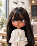 Infinity — AI-generated story portrait based on the doll’s real photographs. Styling illustration only; see original photographs for actual item details. Scenery is not included.