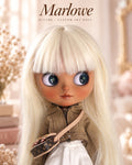 AI-edited presentation image of Marlowe: character name poster based on real product references. Scene props are illustrative marketing content.