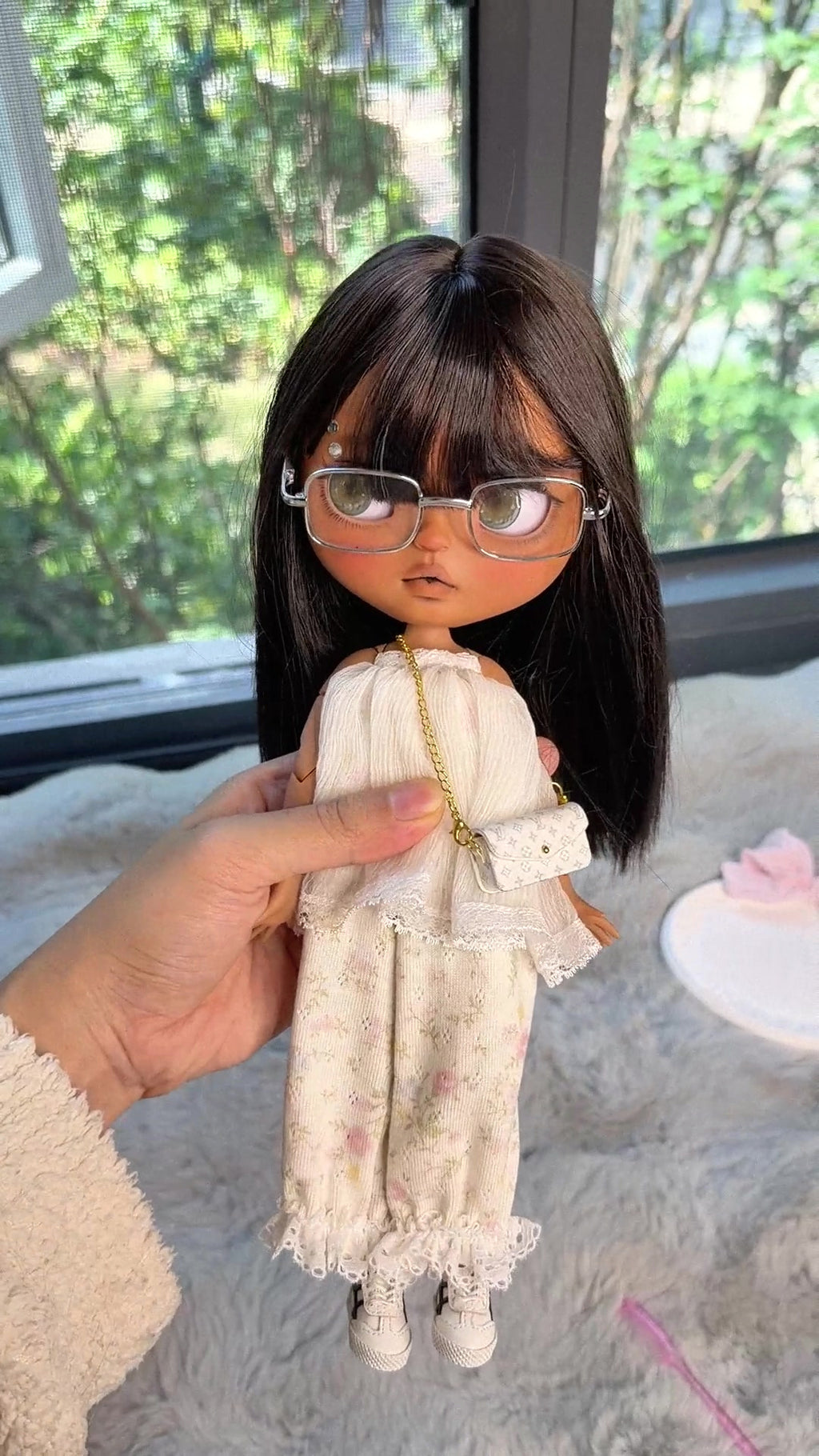 Infinity | Custom Blythe-Style Doll, Dark Hair, OOAK Factory Base