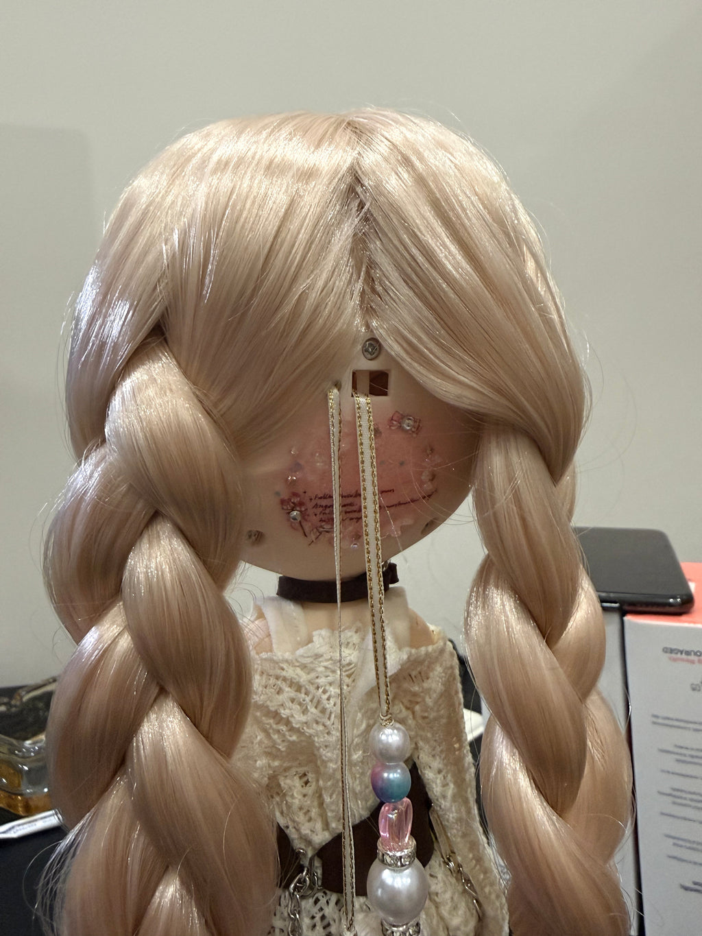 Lily | Custom Blythe-Style Doll, Rose Gold Braids, OOAK Factory Base