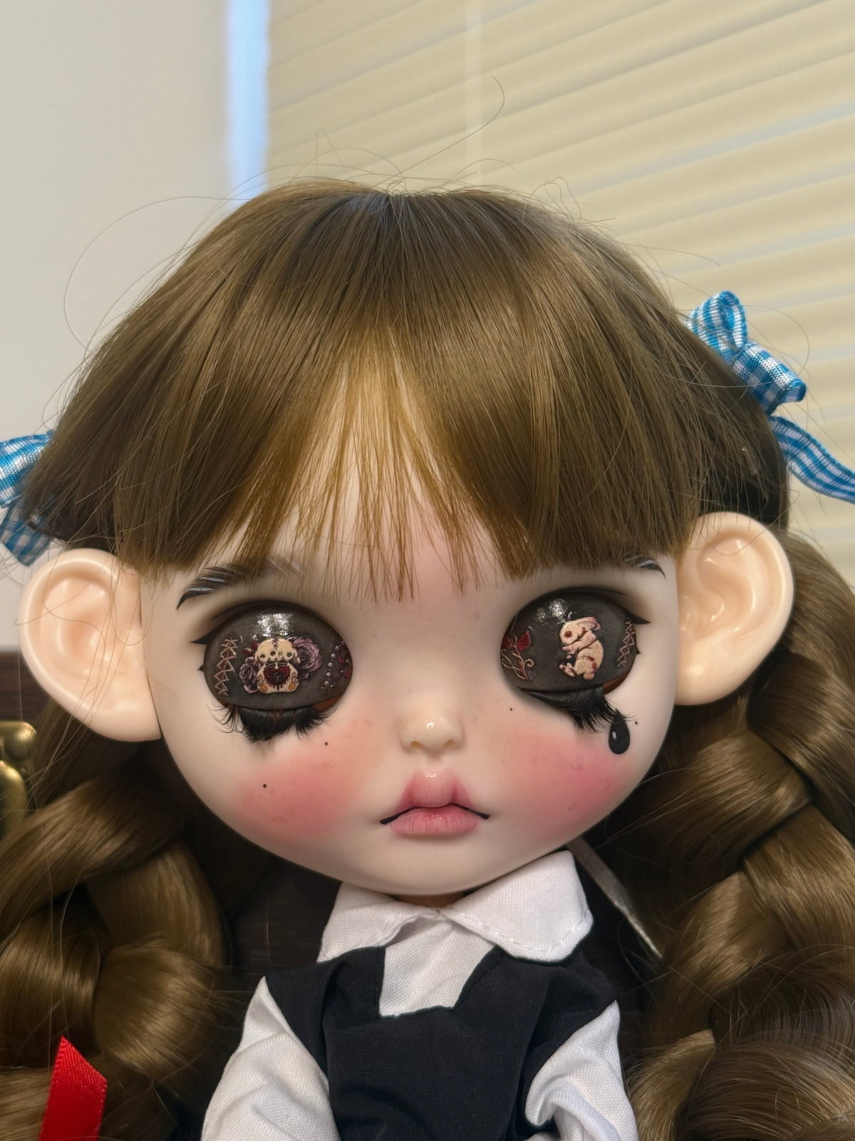 Maisie | Custom Blythe-Style Doll, Brown Braids, OOAK Collectible