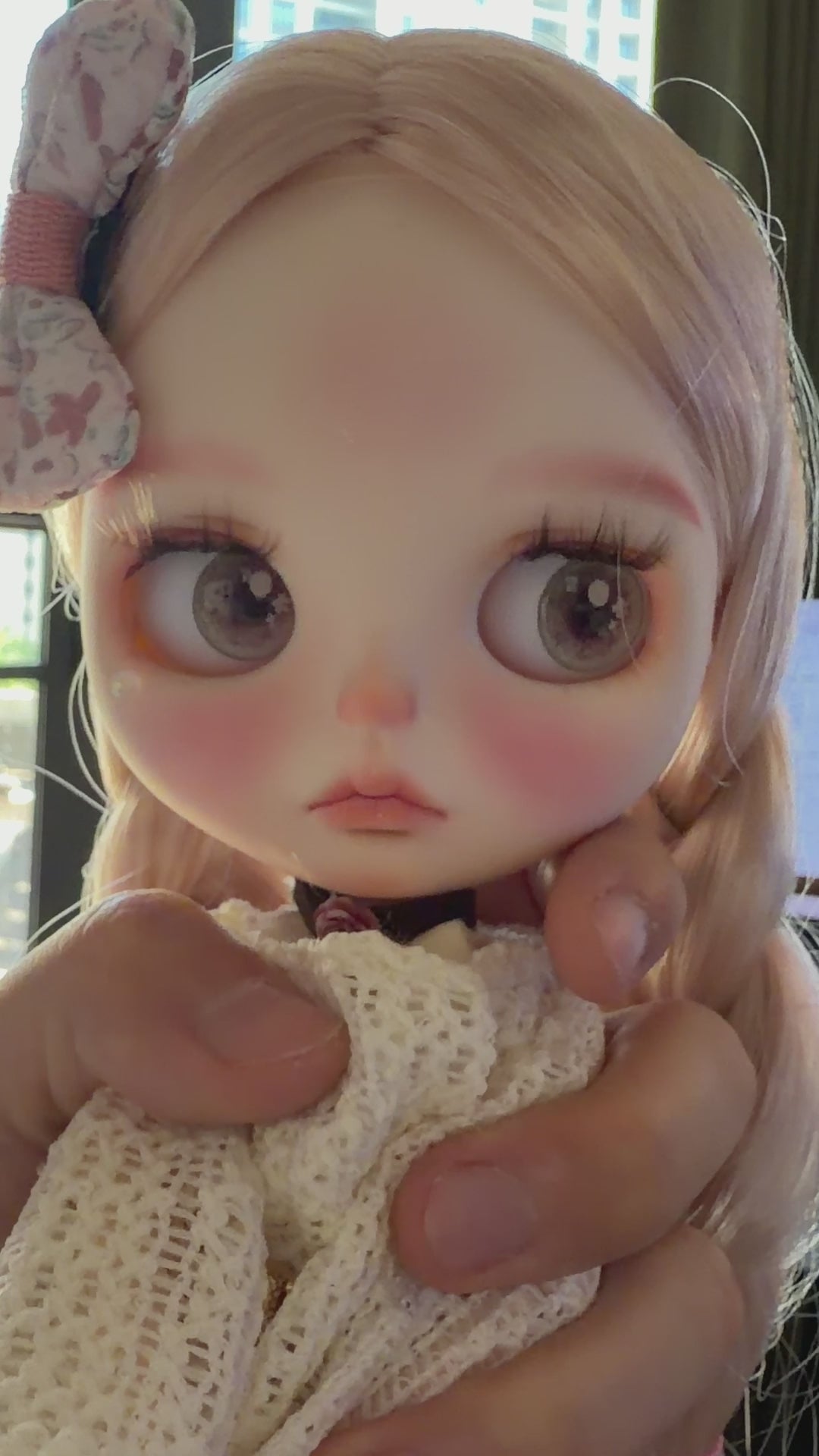 Lily | Custom Blythe-Style Doll, Rose Gold Braids, OOAK Factory Base